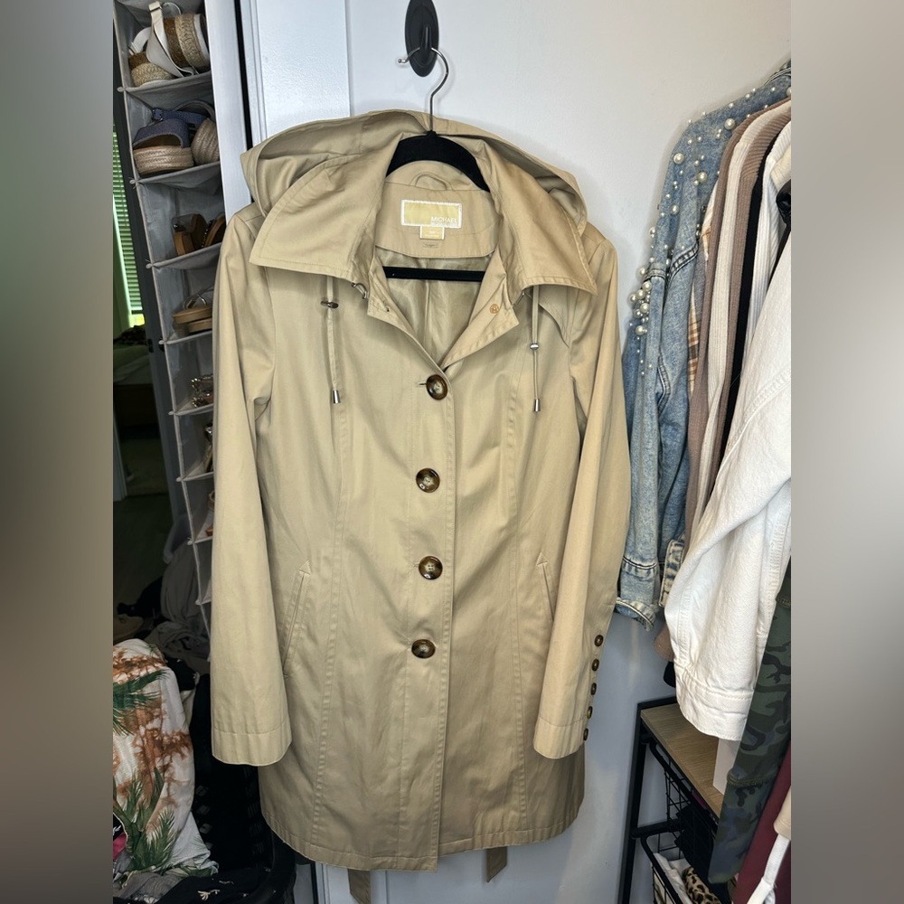 Belted Tan Trench Coat Michael Kors